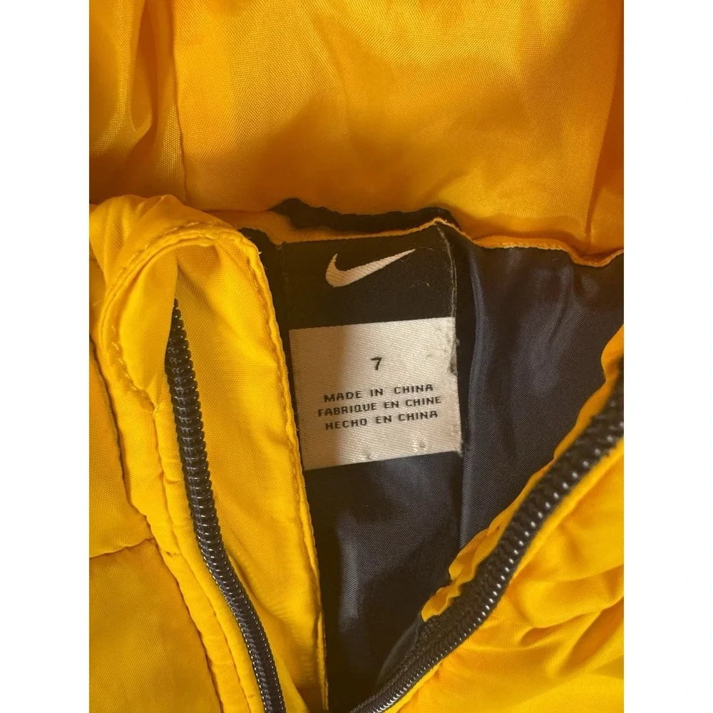 Nike‎ Puffer Hooded Jacket Navy And Yellow Kids Size 7
